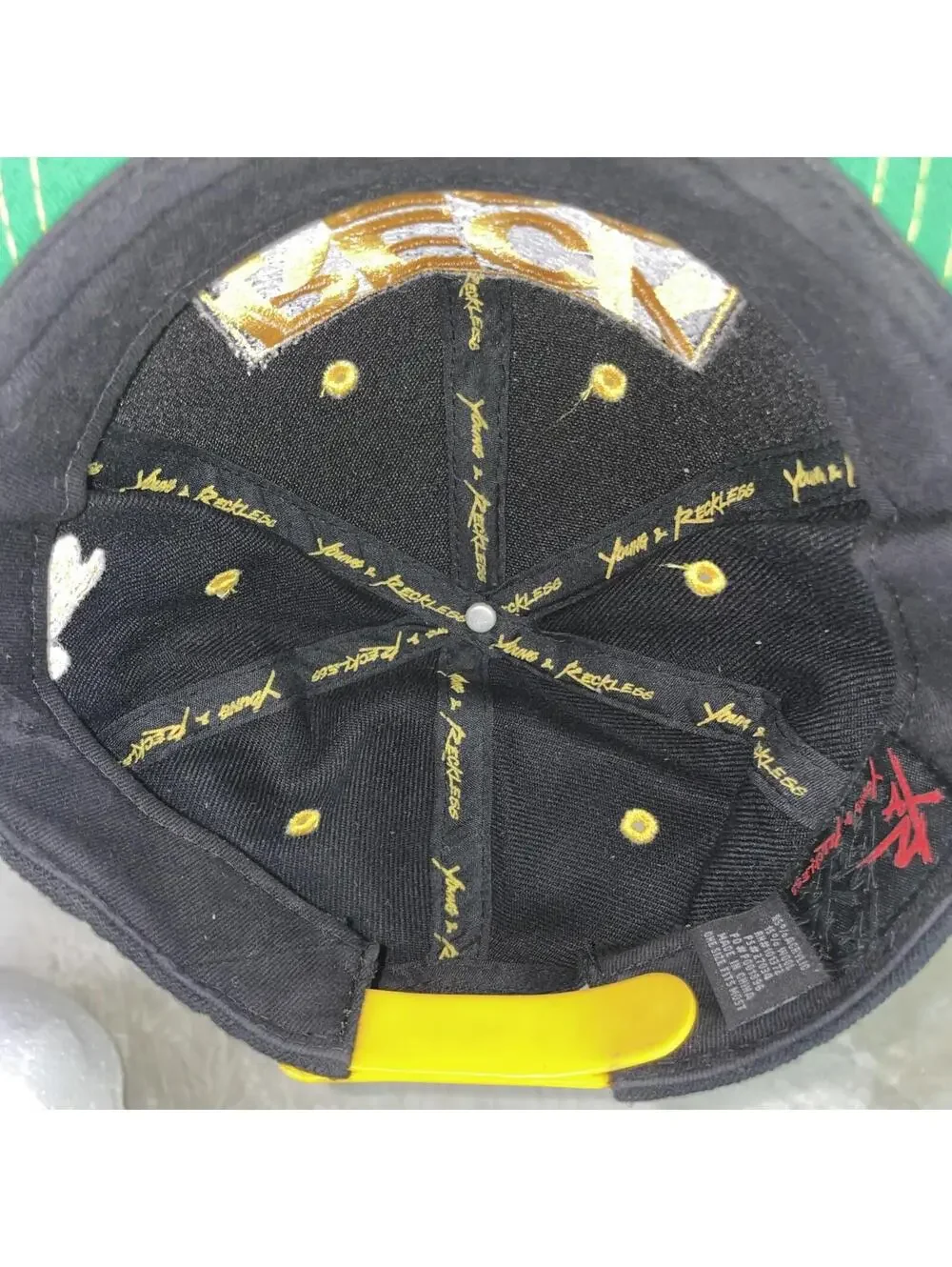 Young & Reckless Y&R LA Mens Black Yellow Snapback Baseball Hat Cap OSFM